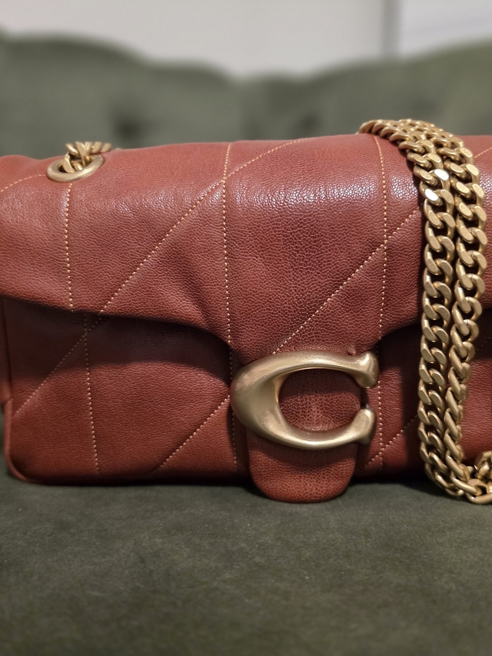 Coach Pecan Quilted Chain Tabby 26